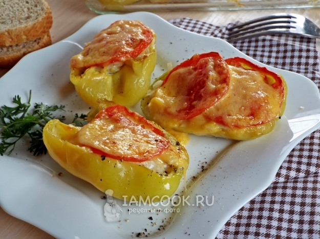Рецепт перца с картофелем и курицей, запеченного в духовке