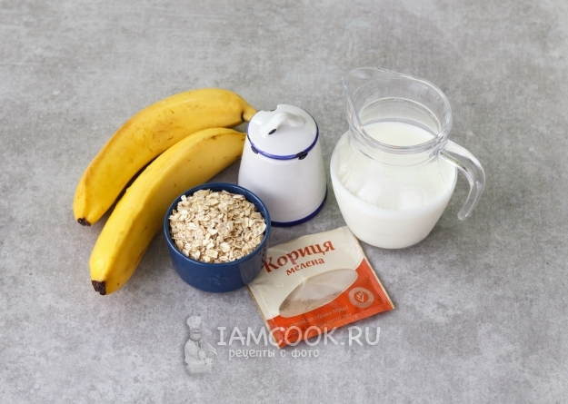 Ингредиенты для смузи с овсянкой и бананом