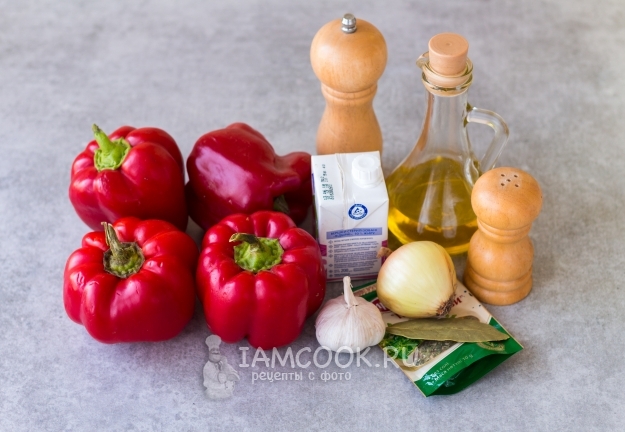 Ингредиенты для супа-пюре из печеного перца