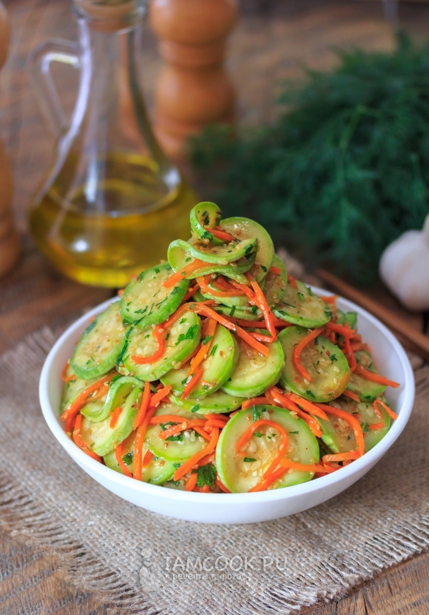 Рецепт кабачков по-корейски с медом