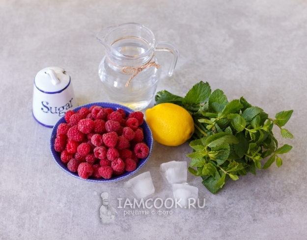 Ингредиенты для малинового лимонада