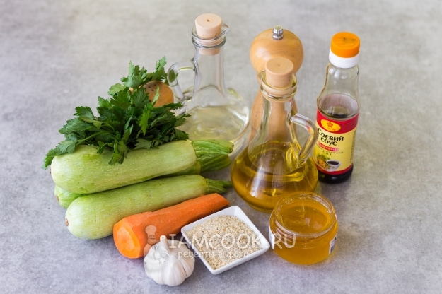 Ингредиенты для кабачков по-корейски с медом