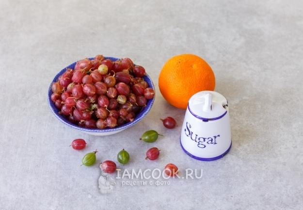 Ингредиенты для варенья из крыжовника с апельсинами без варки