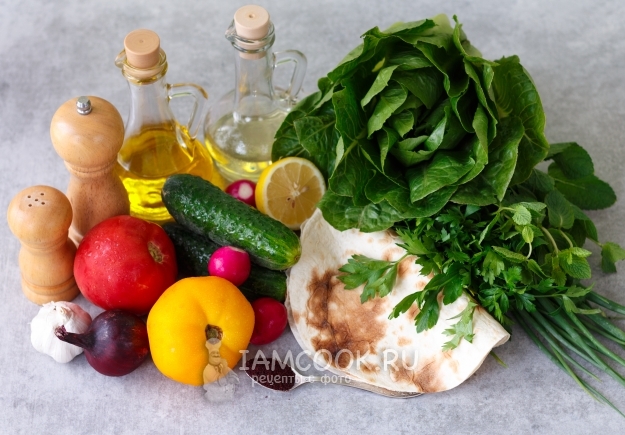 Ингредиенты для салата Фаттуш (Фатуш)