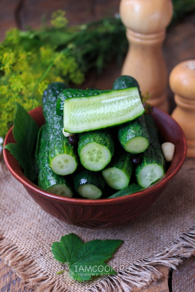 Рецепт малосольных огурцов в кастрюле