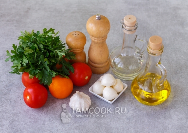 Ингредиенты для карпаччо из помидоров