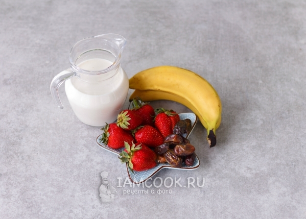 Ингредиенты для смузи с миндальным молоком