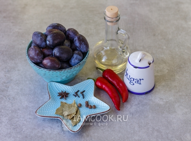 Ингредиенты для маринованных слив Угорка
