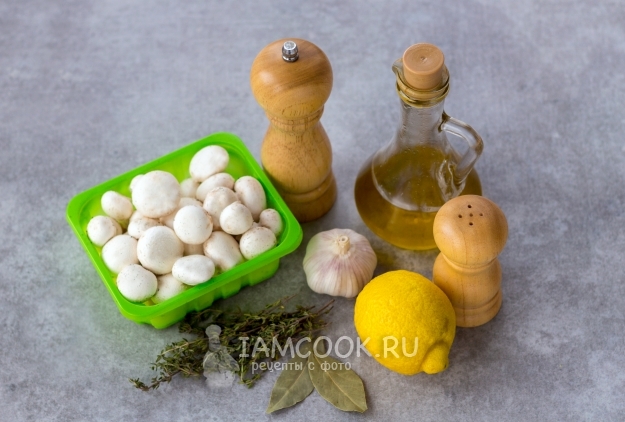 Ингредиенты для шампиньонов, маринованных без уксуса