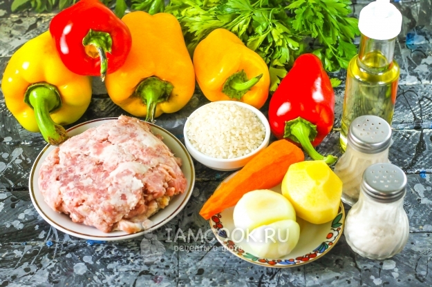 Ингредиенты для замороженного фаршированного перца