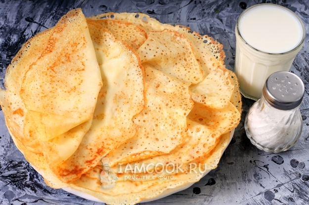 Рецепт ажурных блинчиков на кефире с дырочками