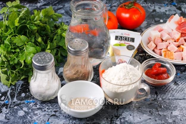 Ингредиенты для теста на пиццу за 5 минут (+пицца)