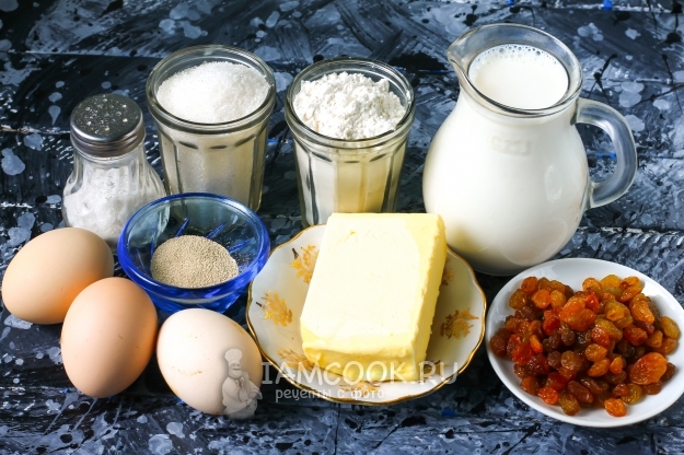 Ингредиенты для теста для пасхи в хлебопечке