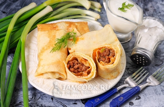 Рецепт фаршированных блинов с фаршем