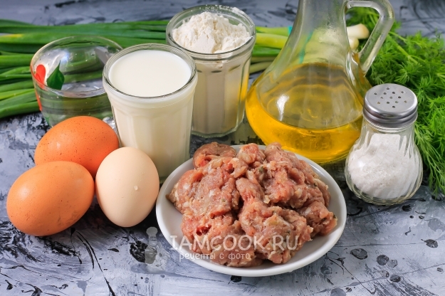 Ингредиенты для фаршированных блинов с фаршем