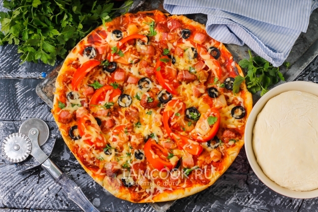 Фото теста на пиццу за 5 минут (+пицца)