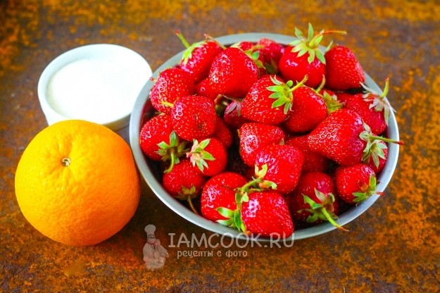 Ингредиенты для варенья из клубники с апельсинами