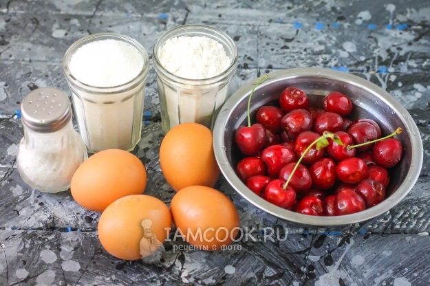 Ингредиенты для бисквита с черешней
