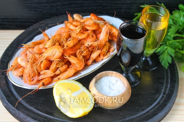 Ингредиенты для черноморских креветок в соевом соусе с лимоном