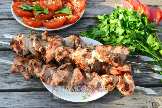 Рецепт шашлыка на кефире из свинины (с киви)