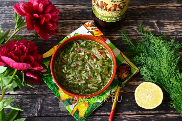 Рецепт вегетарианской (постной) окрошки на квасе