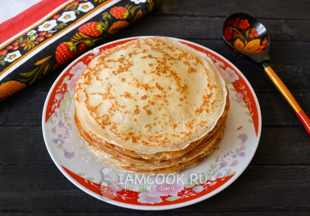 Готовые тонкие дрожжевые блины на молоке