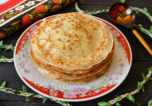 Рецепт тонких дрожжевых блинов на молоке