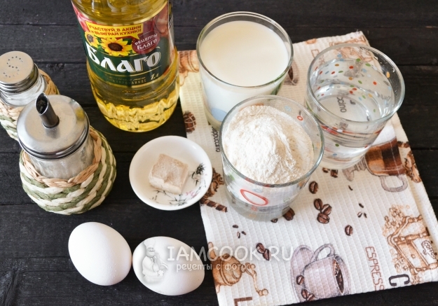 Ингредиенты для блинов на опаре