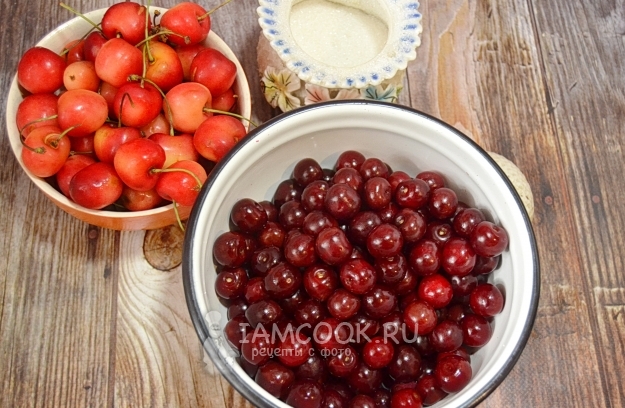 Ингредиенты для варенья из черешни и вишни