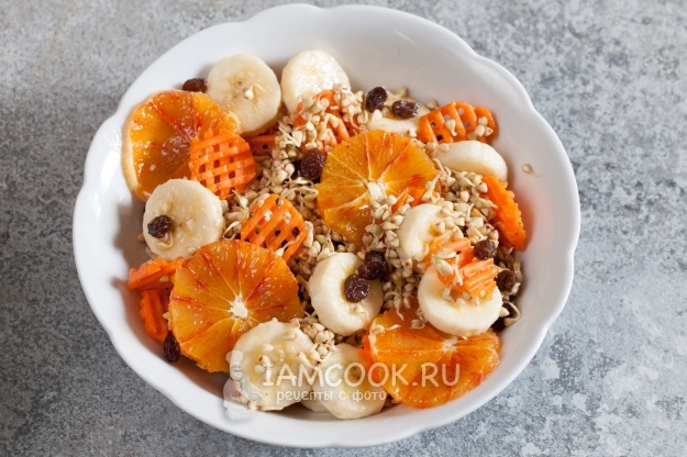 Фото салата с проростками гречки