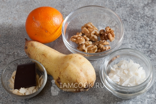 Ингредиенты для салата с грушей и орехами