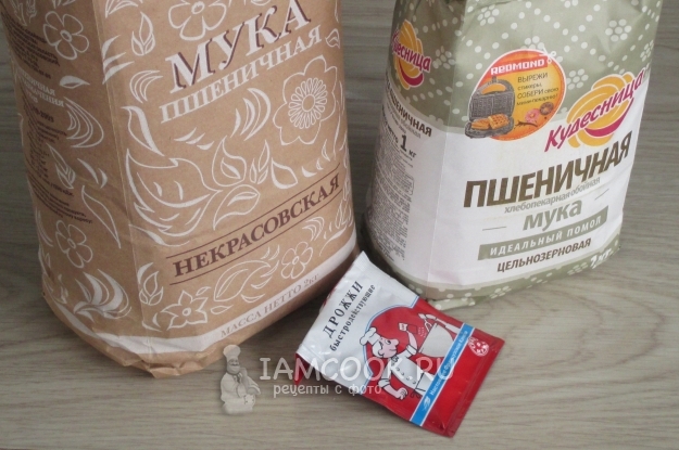 Ингредиенты для дрожжевых блинов на воде