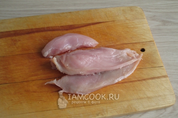Порезать куриное филе