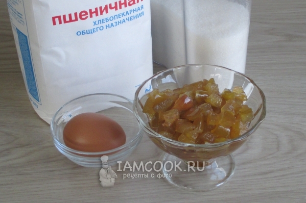 Ингредиенты для пирога с яблочным вареньем в мультиварке