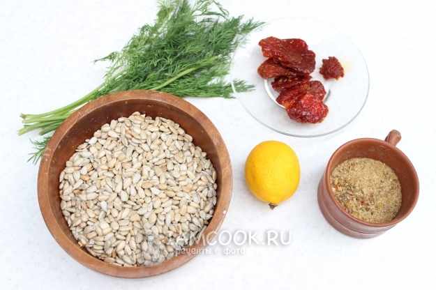 Ингредиенты для паштета из семян подсолнуха