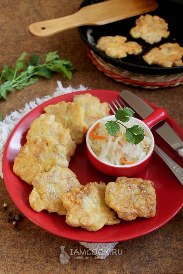 Рецепт резаных оладий из филе курицы с майонезом