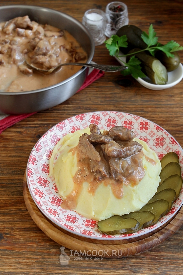 Рецепт бефстроганов из говядины со сливками