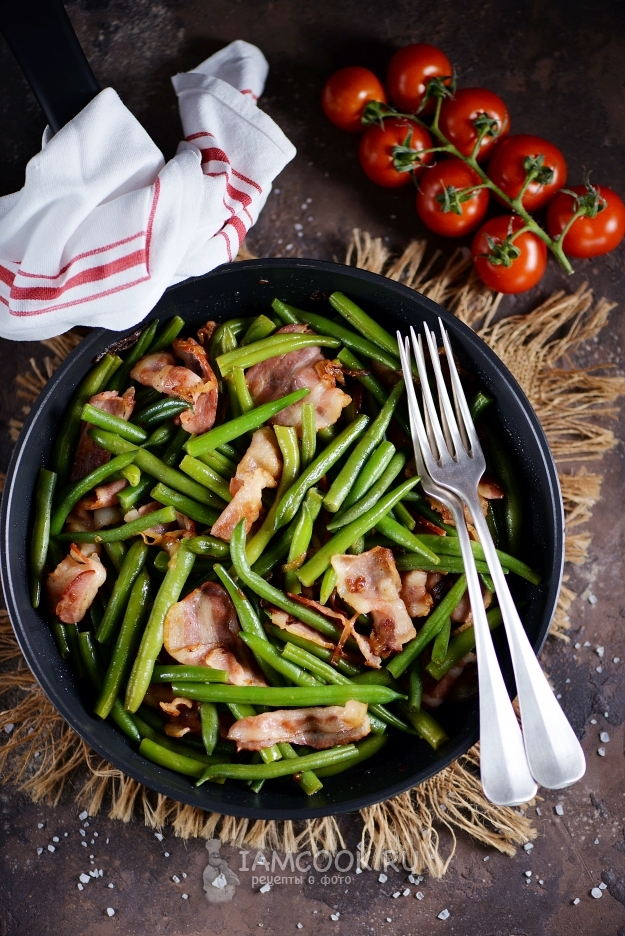 Фото стручковой фасоли с беконом