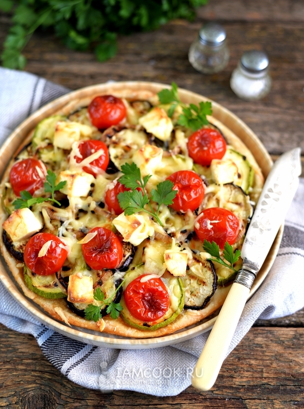 Рецепт легкого тарта с овощами-гриль