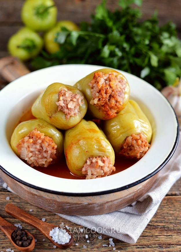 Рецепт фаршированного перца с соусом (подливкой)