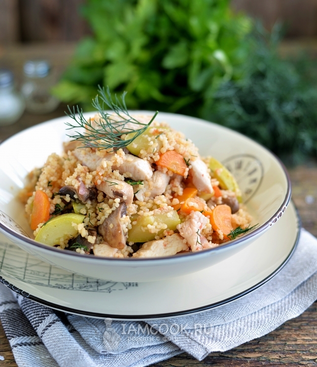 Рецепт кускуса (кус-куса) с курицей и овощами