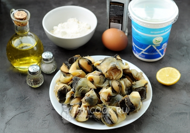 Ингредиенты для рапанов в кляре