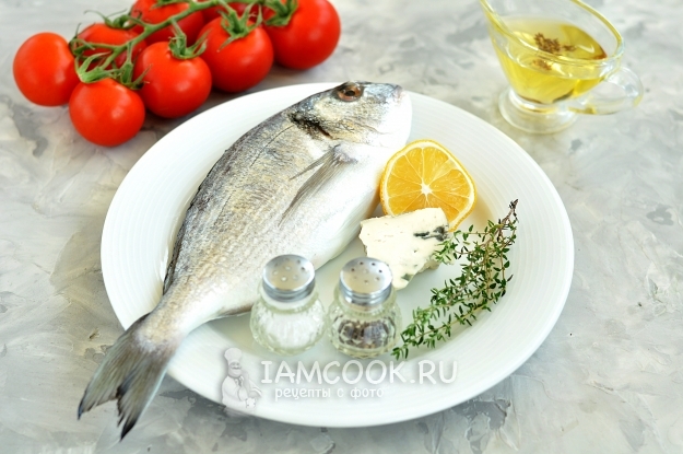 Ингредиенты для дорадо, запеченной с голубым сыром