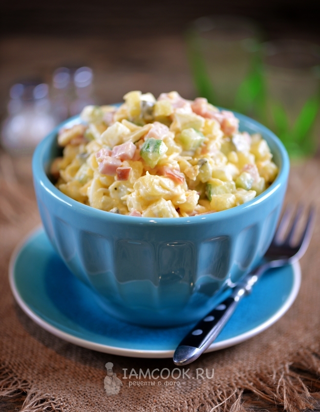 Рецепт салата «Берлинский» с ветчиной и сыром