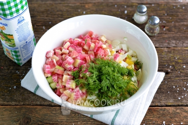 Добавить укроп и редьку