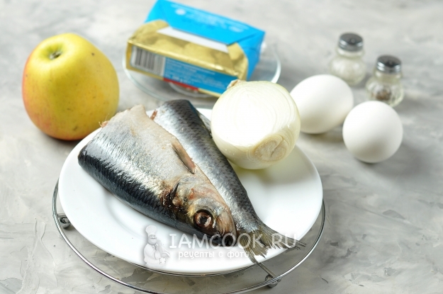 Ингредиенты для классического паштета из селедки