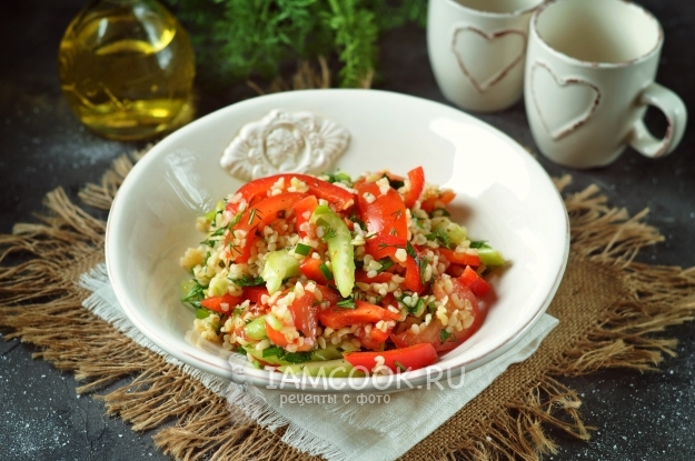 Рецепт салата с булгуром и овощами