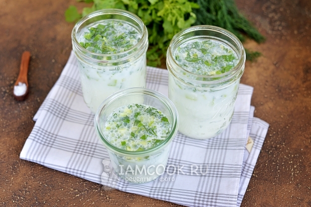 Фото армянской окрошки на моцони (мацуне)