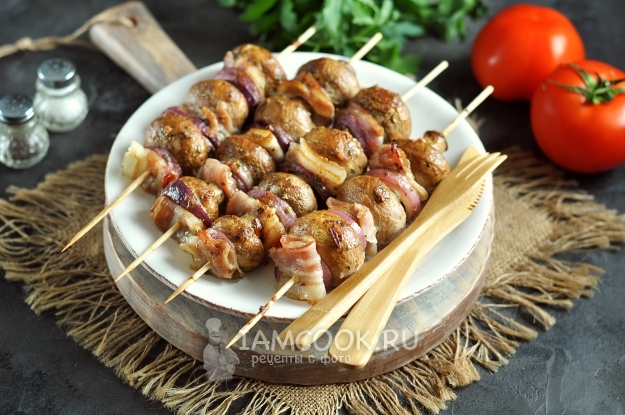 Рецепт шашлыка из шампиньонов в духовке