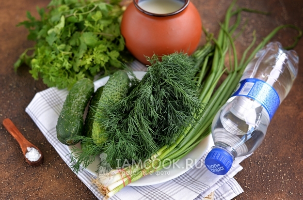 Ингредиенты для армянской окрошки на моцони (мацуне)